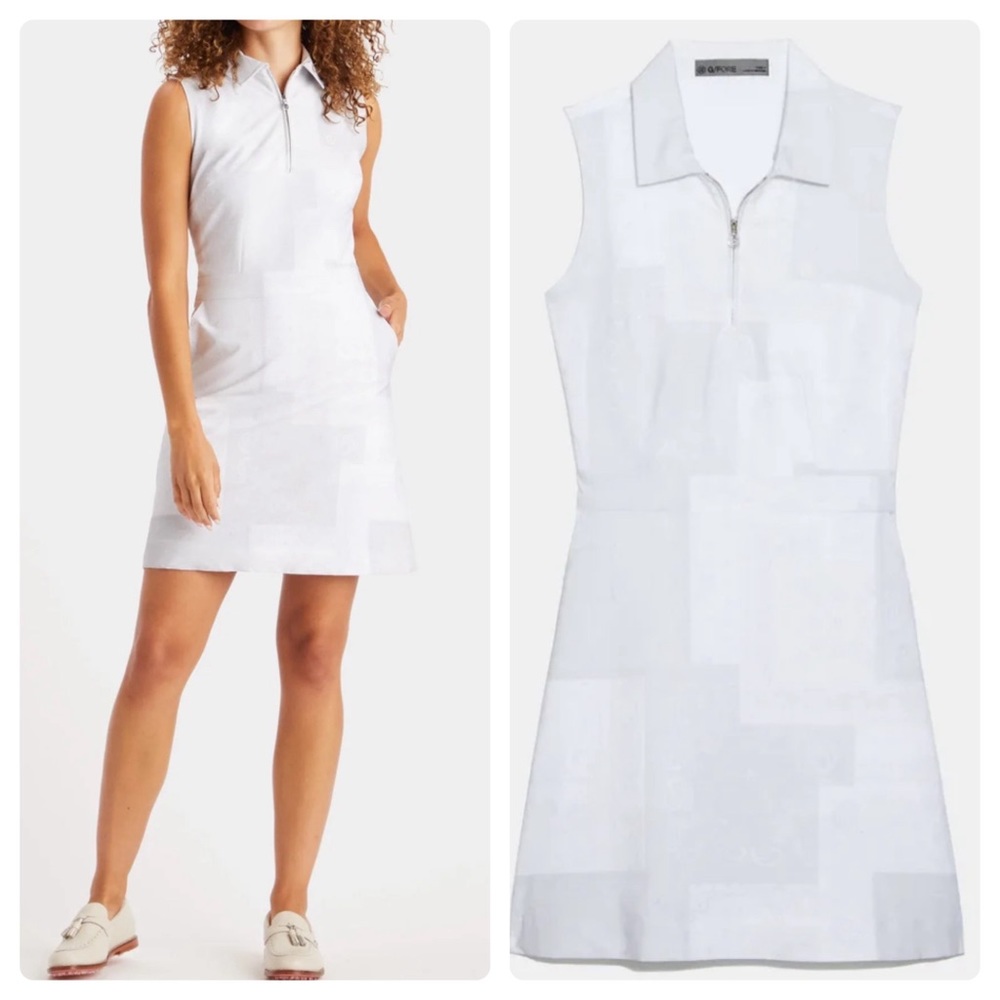G/FORE White Zip-Front Mini Dress